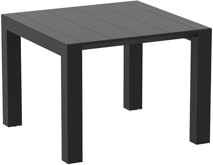 Compamia Vegas 55" Extendable Patio Dining Table in Black, Commercial Grade