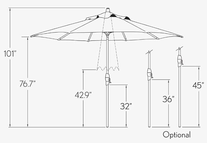 Treasure Garden Deluxe Crank-Tilt 9-FT Octagon Market Umbrella - Outdoor Patio, Deck, Pool, Backyard Stand Alone Umbrella - Heavy Duty w/Bronze Frame & Obravia Fabric (Auburn)