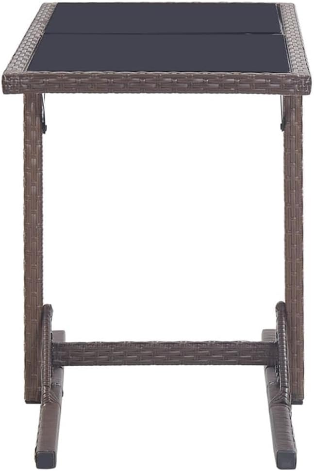 BOWERY HILL 3-Piece Patio Dining Set, Poly Rattan and Powder-Coated Steel, Brown/Cream White Finish, Outdoor Garden Furniture with Cushioned Seats, Modern Design for Terrace or Balcony Dining