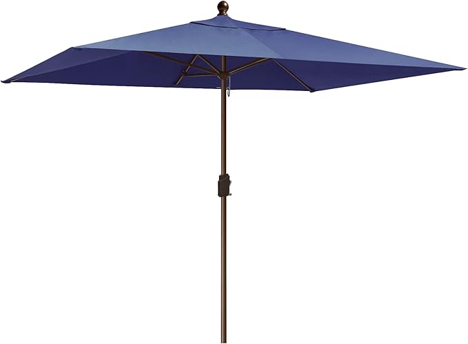 EliteShade USA 10-Year-Non-Fading 6.5x10Ft Rectangular Market Patio Umbrella, UPF 50+ UV Protection Performance Sun Umbrella, Heavy Duty Commercial Grade Outdoor Table Umbrella with Crank, Windproof Vented Top for Garden, Pool, Deck and Outdoor Playset...