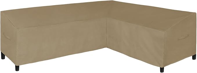 Easy-Going Patio L-Shaped Sectional Sofa Cover, 110"X85" Waterproof Heavy Duty Outdoor Garden Furniture Cover with Air Vent (Right Facing, Camel)