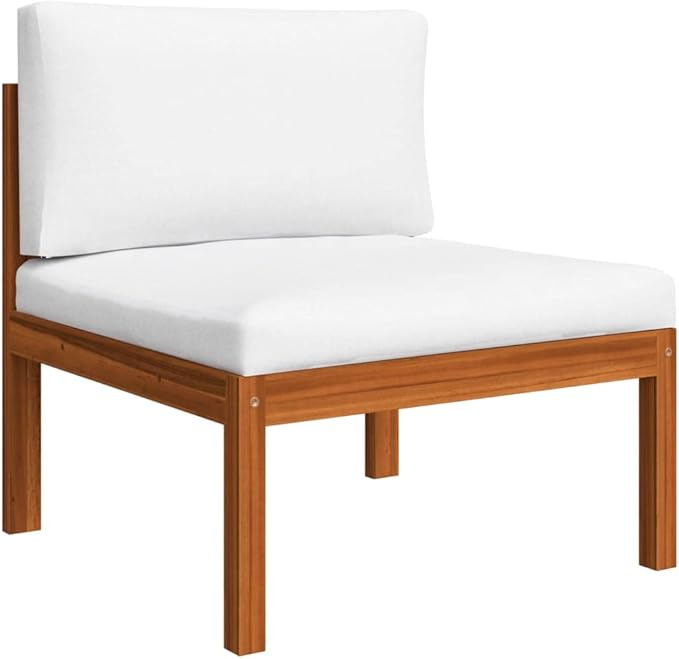 Patio Lounge Set with Cushions,Outdoor Patio Furniture,Outdoor Chat Conversation Set,for Patio,Backyard,Garden,Outdoor,6 Piece Cream Solid Acacia Wood