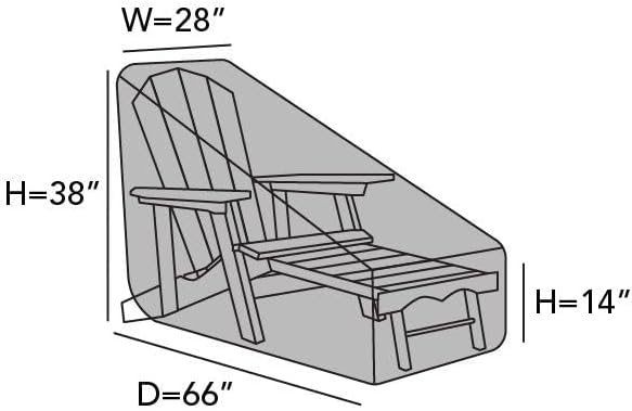 Covermates Classic Adirondack Chaise Lounge Cover – Weather-Resistant Vinyl Outdoor Furniture Cover with Mesh Vents, Elastic Hem, UV Protection, Lightweight Patio Chair Cover, 28W x 66D x 38H, Green