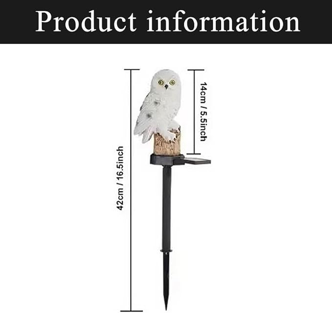 Solar Lights Outdoor, Decorative Animal & Flower Shaped Landscape Lights with Warm/Colorful LED, Auto On/Off Waterproof Solar Powered Decor for Yard Lawn Patio Gift Idea (Warm-Owl-1Pack)