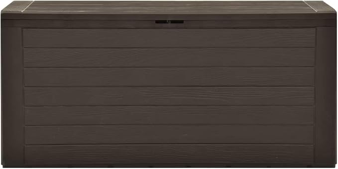 Deck Box Large Outdoor Storage for Patio Furniture, PP Garden Tools, Pool Supplies,Outdoor Backyard Patio Storage Deck Box Container, Brown 45.7"x17.3"x21.7" -AA
