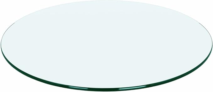 24" Round Glass Table Top - 1/4" Thick Round Polish Edge Tempered Glass, Replacement Glass Table Top for Kitchen/Patio Table