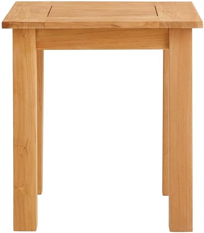 Afuera Living Square Outdoor Side Table, 20" x 20" x 22", Solid Teak Wood, Natural Oil Finish, Slatted Top, Compact Design, Sustainable Patio Furniture for Drinks or Lanterns