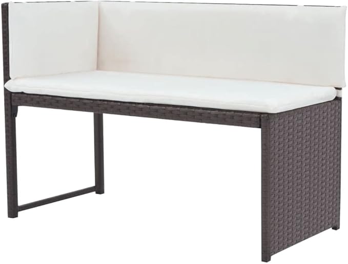 Patio Dining Set with Cushions,Patio Lounge Set,Outdoor Patio Furniture,Conversation Furniture,Patio Furniture Sets,for Terrace,Garden,Backyard,5 Piece Steel Poly Rattan Brown
