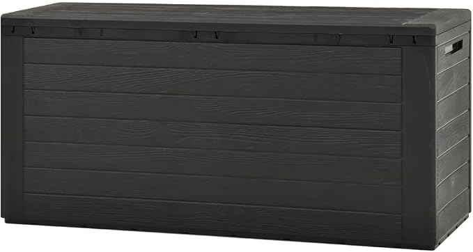 Deck Box Large Outdoor Storage for Patio Furniture, PP Garden Tools, Pool Supplies,Outdoor Backyard Patio Storage Deck Box Container, Anthracite 45.7"x17.3"x21.7"
