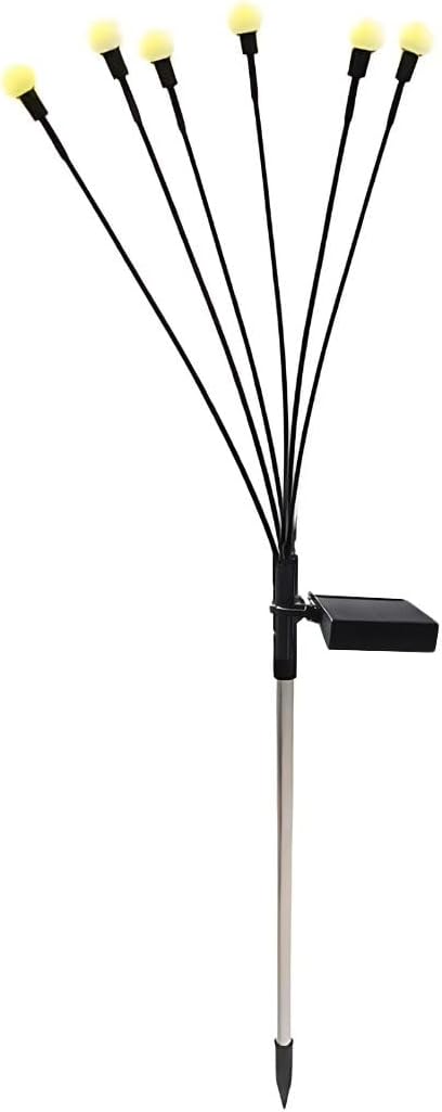 Solar LED Garden Lights - Waterproof Outdoor Decoration with Swaying Motion (6, Warm Light)