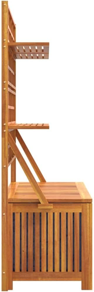 Outdoor Storage Box with Trellis 39x19.7x63 Inch Solid Acacia Wood, Garden Tool Chest with Shelves for Patio Decor, Plant Organizer with Assembly Guide