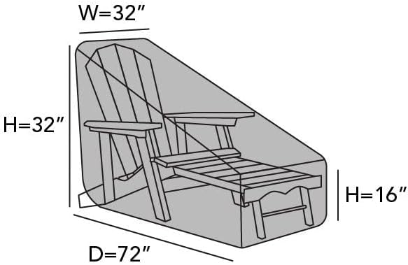 Covermates Classic Adirondack Chaise Lounge Cover – Weather-Resistant Vinyl Outdoor Furniture Cover with Mesh Vents, Elastic Hem, UV Protection, Lightweight Patio Chair Cover, 32W x 72D x 32H, Green