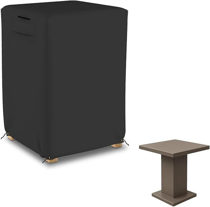 Seal Skin Covers Outdoor Square Coffee Table Cover, Heavy-Duty Elite PVC Waterproof & UV-Resistant Material, All-Weather Protection for Patio Furniture (Black, 48"L x 26"W x 18"H)