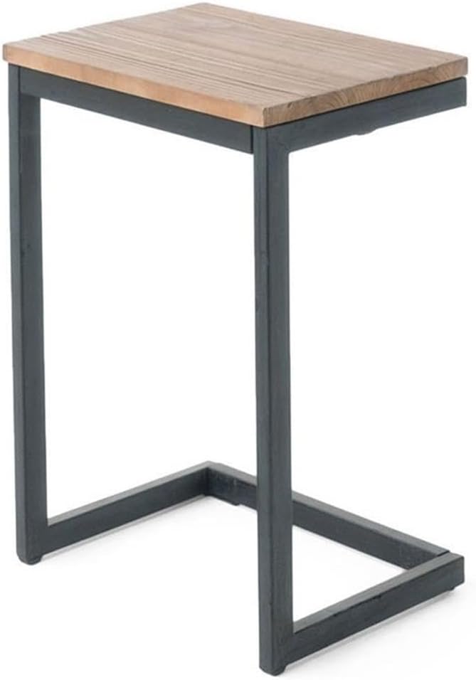 Noble House Caspian Modern Firwood Outdoor C-Shaped Table in Brown Finish
