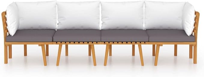 Patio Lounge Set with Cushions,Patio Furniture Sets,Patio Conversation Sets,Outdoor Furniture Sets,for Garden,Backyard,Outdoor,4 Piece Solid Acacia Wood