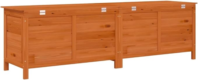 Gardening Supplies patio storage box Deck boxes Patio Storage Box Brown 78.1"x19.7"x22.2" Solid Wood Fir