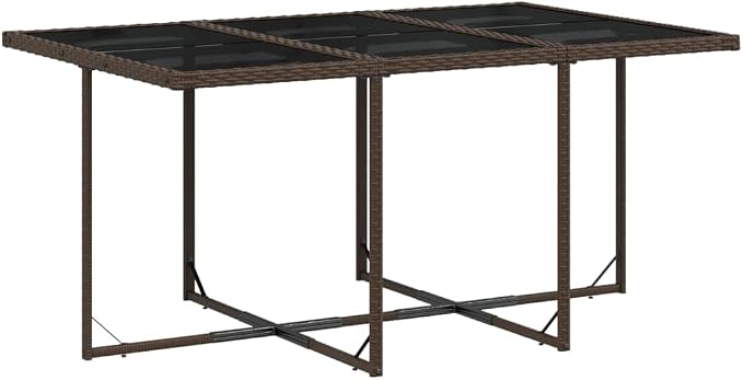 7 Piece Patio Dining Set with Cushions Brown PE Rattan Outdoor Furniture Set for Garden Backyard Balcony