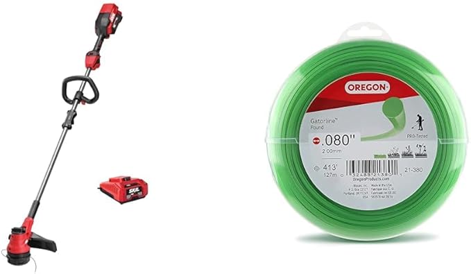SKIL 40V 15'' String Trimmer Kit with 2.5Ah Battery and Auto Charger Includes Oregon .080-Inch 413-Foot Round Trimmer Line