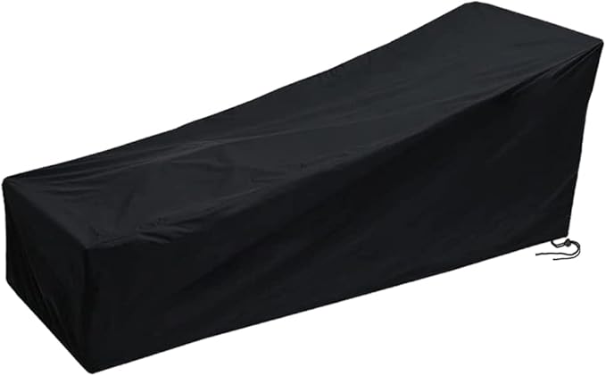 Chaise Lounge Cover Outdoor Waterproof Heavy Duty Lounge Chair Cover with Windproof Elastic Hem Indoor Extra Large Anti-UV Chaise Lounge Cover Patio Garden Furniture All Season Protection 1Pack