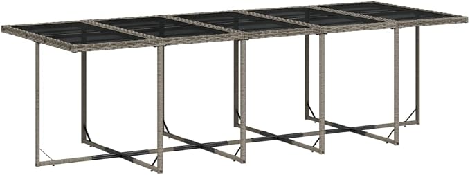 WXGTBKPR 11 Piece Outdoor Dining Set with Cushions, Foldable PE Rattan Chairs, Space-Saving Patio Furniture for Garden, Backyard, 10-Seater