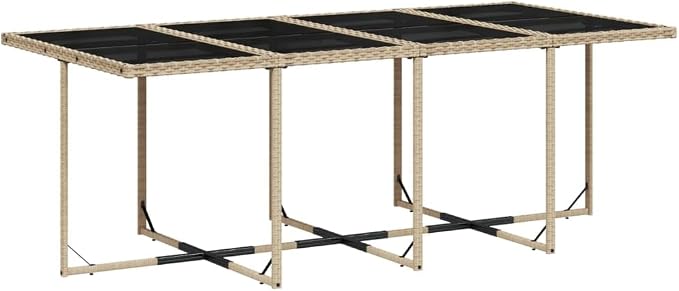 13-Piece Patio Dining Set, PE Rattan Garden Table and Chairs with Cushions, Space-Saving Cube Design for Backyard, Beige
