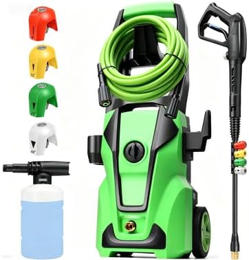 𝐏𝐫𝐞𝐬𝐒𝐮𝐫𝐞 𝐂𝐥𝐞𝐚𝐧𝐞𝐫 5000𝐏𝐒𝐈 with 33FT Hose,Car Clean Machine/Car/Driveway/Patio Clean,Dark Green