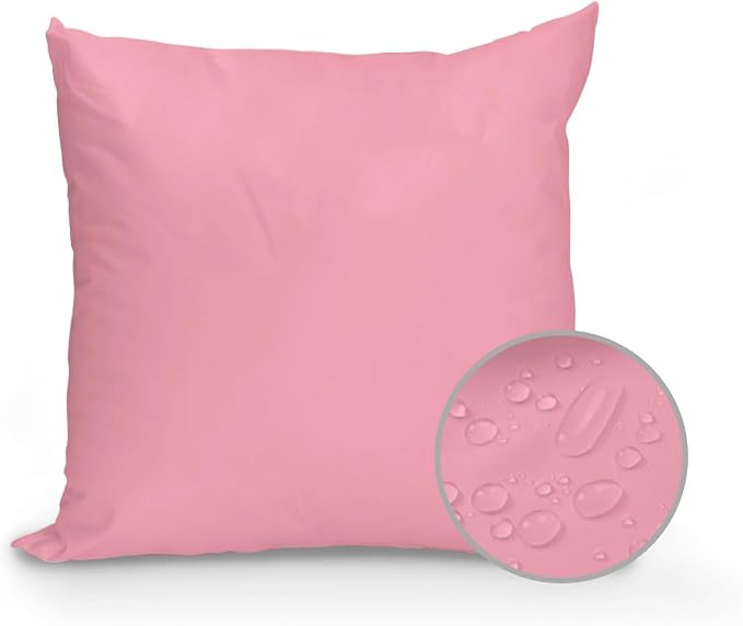 Outdoor Waterproof Throw Pillows Minimalist Solid Pure Pink Patio Pillows,Decorative Pillow Covers with Insert,Pillow Cushion Case for Garden Couch Sofa Unadorned Single Color Art