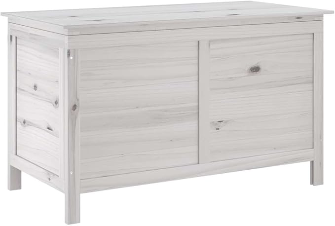 Solid Fir Wood Garden Storage Box with Slatted Base for Patio Cushions and Outdoor Essentials