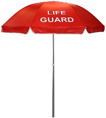 Nylon Lifeguard Umbrella with Tilt - 6-1/2 Foot Diameter - Imprinted (Red)