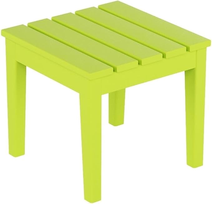 Costaelm Small Outdoor Side Table, Patio End Table Weather Resistant Outdoor Coffee Table, Square Conversation Table for Indoor, Porch, Balcony, Garden, Poolside, Deck, Lime