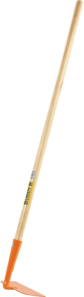 Rugg Kids Long Handle Garden Hoe, Mini Digging Tool with Wooden Handle, Gardening Tool for Children, Orange