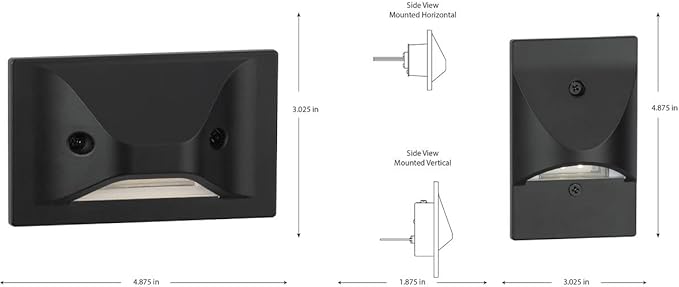 Progress Lighting P660005-031-30 4.5-Watt 3000K Integrated LED Wall or Step Light Black