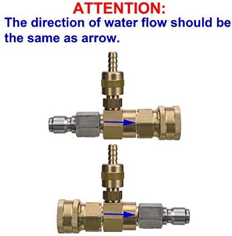 M MINGLE Adjustable Chemical Injector Kit for Pressure Washer, Soap Injector, 3/8 Inch Quick Connector