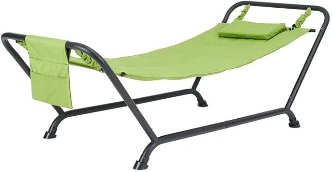 SEDLAV Belden Park Polyester Hammock with Stand and Pillow, 90.55" L x 38" W x 32" H (Green)
