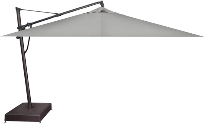 Treasure Garden AKZ PLUS Cantilever Umbrella 10'x13' Rectangular Sunbrella Cast Silver Canopy and Black Frame with Stationary Base