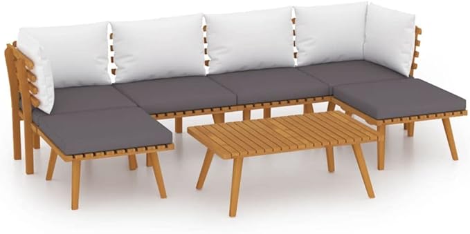Patio Lounge Set with Cushions,Patio Furniture Sets,Patio Conversation Sets,Outdoor Furniture Sets,for Garden,Backyard,Outdoor,7 Piece Solid Acacia Wood