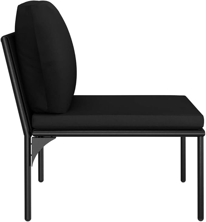 Patio Lounge Set with Cushions,Outdoor Furniture,Outdoor Furniture Sets,Patio Conversation Sets,for Garden,Deck,Backyard,3 Piece Black PVC