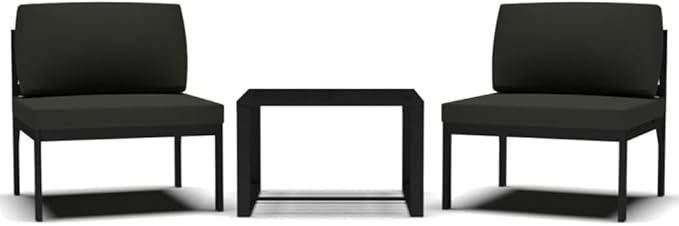3 Piece Patio Sofa Set with Cushions Aluminum Anthracite, Outdoor Patio Sectional, Outdoor Sofa Set, Furniture Conversation Sets, Outdoor Porch Furniture for Balcony, Yard