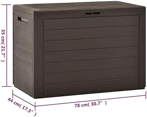 Deck Box, Outdoor Organizer Toolbox for Patio Lawn Poolside Backyard Garden, Indoor Storage Cabinet Lockable (Lock is not Included) - Brown - 78x44 cm