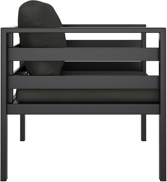 Single Sofas 2 pcs with Cushions Aluminum Anthracite, Outdoor Patio Sectional, Outdoor Sofa Set, Furniture Conversation Sets, Outdoor Porch Furniture for Balcony, Yard