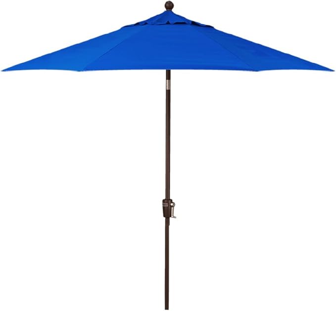 Treasure Garden 7.5ft Patio Umbrella – Outdoor Market Umbrella – Push Button Tilt – Bronze Aluminum Frame (O’bravia, Cobalt)