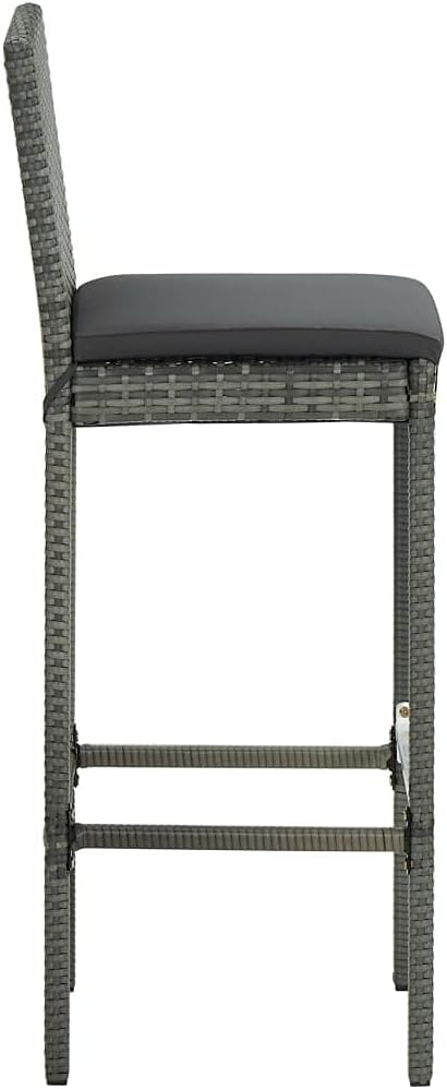 5 Piece Patio Bar Set with Cushions,Garden Table and Chairs Sets,Garden Conversation Sets, Outdoor Patio Furniture,for Patio,Backyard,Garden,Poly Rattan Gray