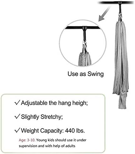 Sensory Child Nylon Swing Elastic Parcel Cuddle Swings Indoor Soft Hanging Hammock Up to 200kg Calming Effect On Children Includes Hardware (Color : White, Size : 150 x 280 cm)