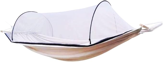 Portable Oxford Cloth Hammock Outdoor Travel Camping with Its Own Frame Portable Multi-Purpose Hammock Comfortable(White)