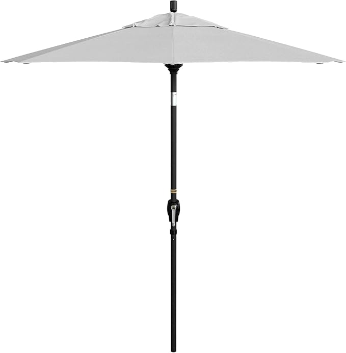 California Umbrella 7.5' Round Aluminum Market Umbrella, Crank Lift, Push Button Tilt