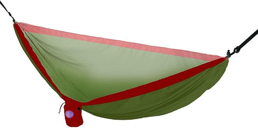 YUKON OUTFITTERS Outdoor Camping Patriot Hammock w/Tree Straps, Olive/Red