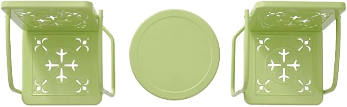 Crosley Furniture Azalea 3-Piece Vintage Outdoor Chair and Side Table Set, Retro Metal Patio Conversation Sets, Key Lime Gloss
