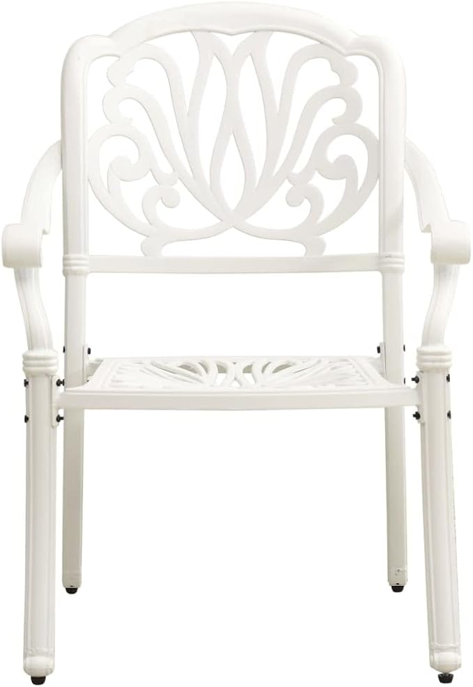 Backyard Furniture Patio Conversation Sets Outdoor Seating 5 Piece Bistro Set Cast Aluminum White Suitable for Swimming Pool, Courtyard, Garden
