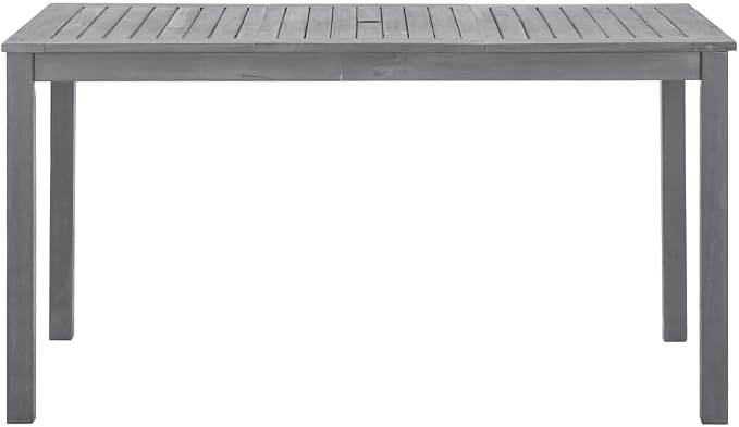 Outdoor Wooden Table,Rustic Farmhouse Style Dinner Table,Dining Table for Kitchen, Dining Room & Living Room,Patio Table Gray Wash 55.1"x31.5"x29.1" Solid Acacia Wood