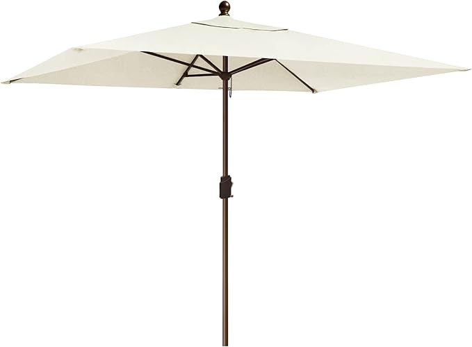 EliteShade USA 10-Year-Non-Fading 6.5x10Ft Rectangular Market Patio Umbrella, UPF 50+ UV Protection Performance Sun Umbrella, Heavy Duty Commercial Grade Outdoor Table Umbrella with Crank, Windproof Vented Top for Garden, Pool, Deck and Outdoor Playset...